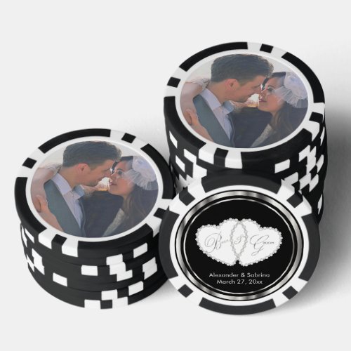 Photo Template of the Bride and Groom Poker Chips