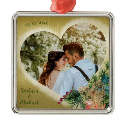 Photo Template Personalized Gold Metal Ornament