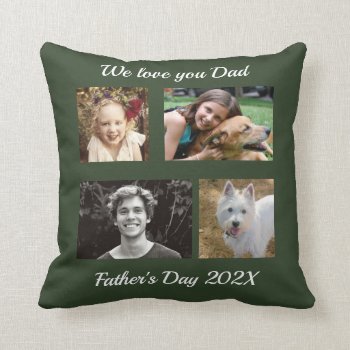 Photo Template Pillow Gift For Dad by holiday_store at Zazzle