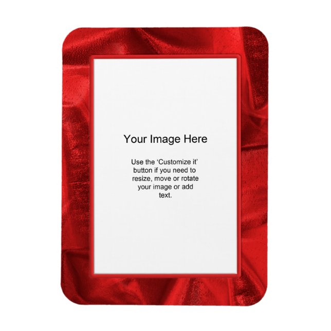 Photo Template - Red Lame' Metallic Fabric Magnet (Vertical)