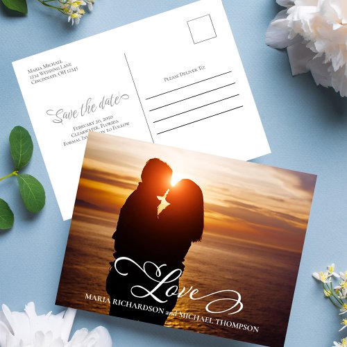 Photo Template Save the Date Script Typography