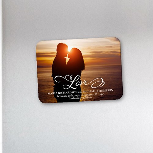 Photo Template Save the Date Script Typography Magnet