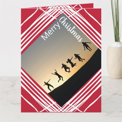 Photo Template To From Family Names Red Christmas