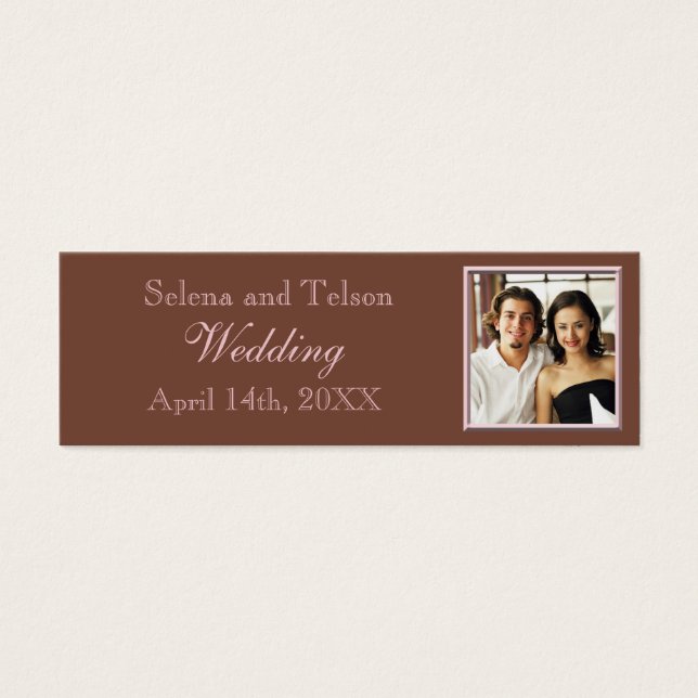 Photo Template Wedding Announcement Brown Pink (Front)