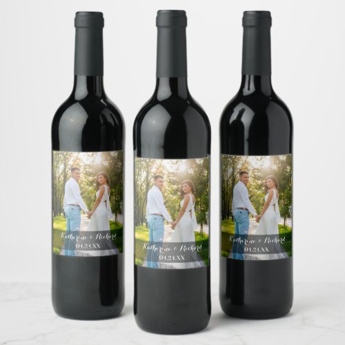 Photo Template Wedding Wine Label