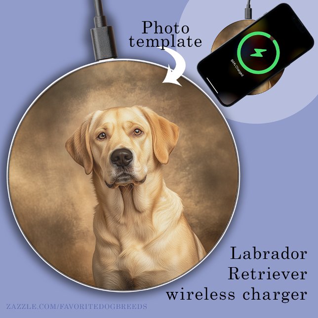 Photo Template Yellow Lab Dog Labrador Retriever Wireless Charger (Photo Template Yellow Lab Dog Labrador Retriever Wireless Charger)