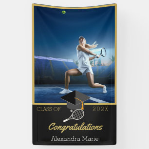 Photo Tennis player congratulation graduate Banner