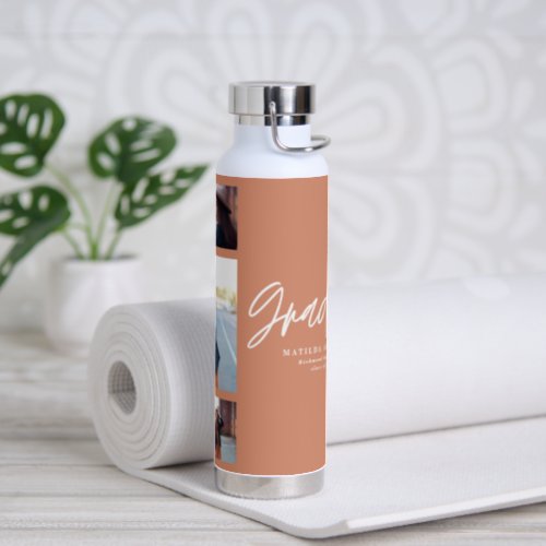 Photo terracotta graduation script modern elegant water bottle