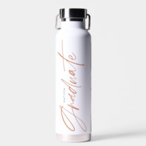 Photo terracotta graduation script modern elegant water bottle