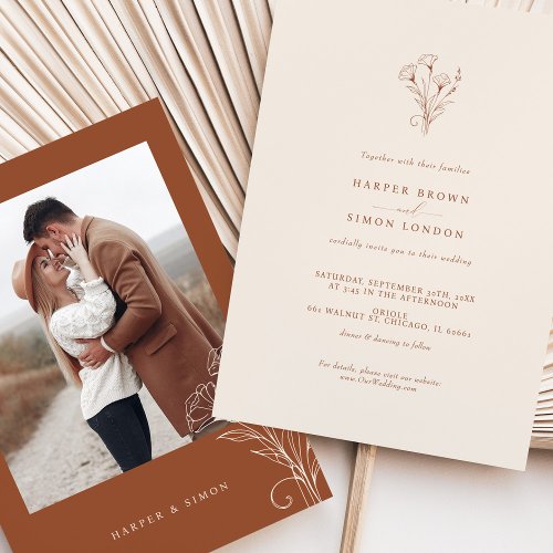 Photo Terracotta Wedding Invitation