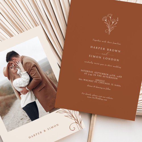 Photo Terracotta Wedding Invitation