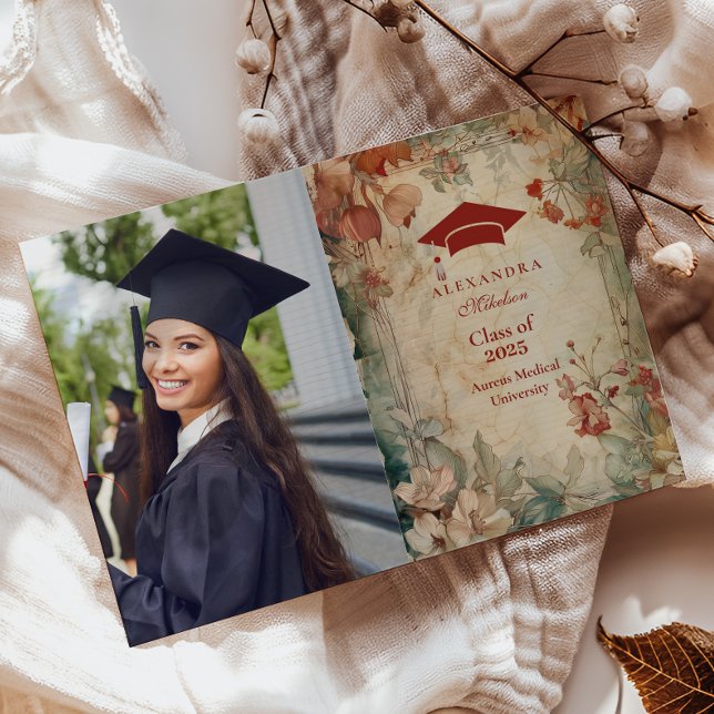 Photo Terracotta Wildflower Graduation Party  Announcement (Creator Uploaded)