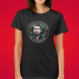 Photo Text Heart I Love My Awesome Boyfriend T-Shirt