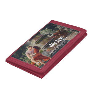 Photo & text my love - personalized tri-fold wallet
