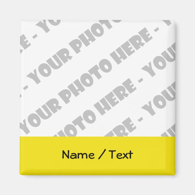 Photo & Text Square Magnet - Create Your Own (Front)