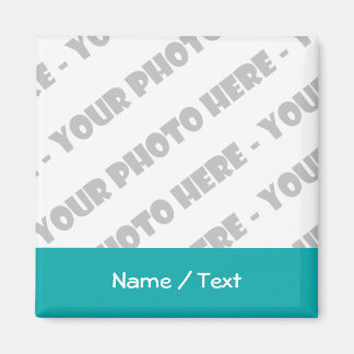 Photo & Text Square Magnet - Create Your Own