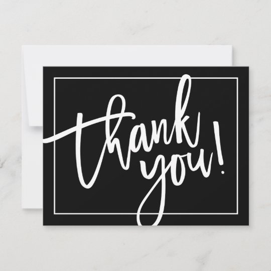 PHOTO THANK YOU bold modern brush lettered black | Zazzle.com