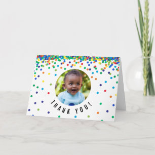 Photo Thank You Card Birthday Confetti