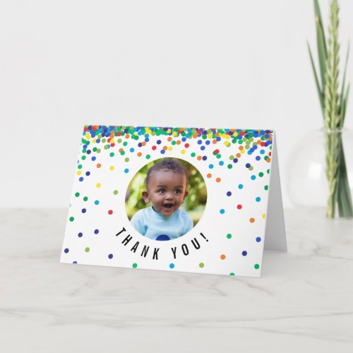 Photo Thank You Card  Birthday Confetti