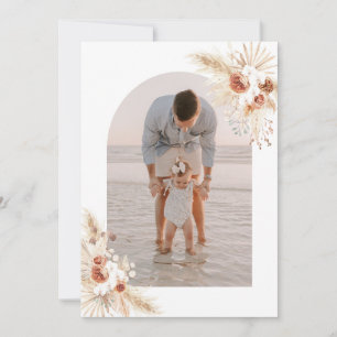 Photo Thank You Card, Boho Birthday Thank You Invitation