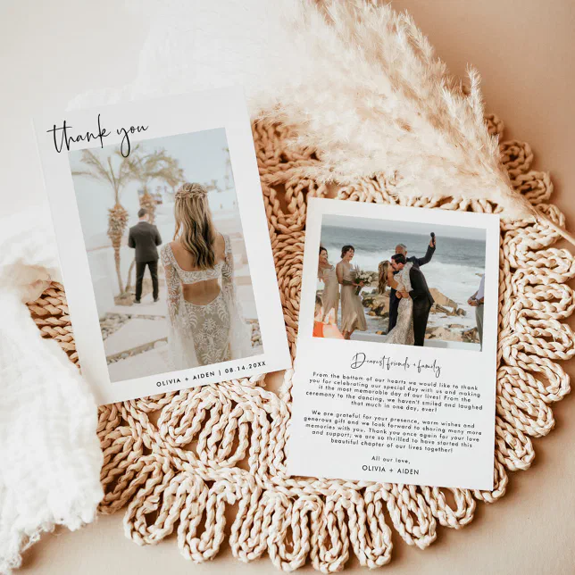 Photo Thank You Card | Boho Wedding Thank You Card | Zazzle
