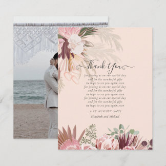 Photo Thank You Card Pampas Grass Wedding
