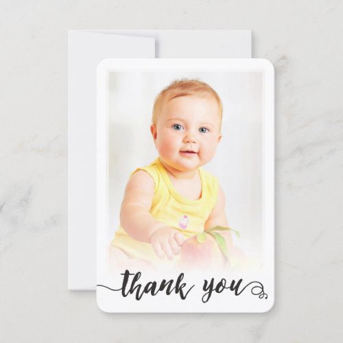 PHOTO THANK YOU casual hand lettered calligraphy