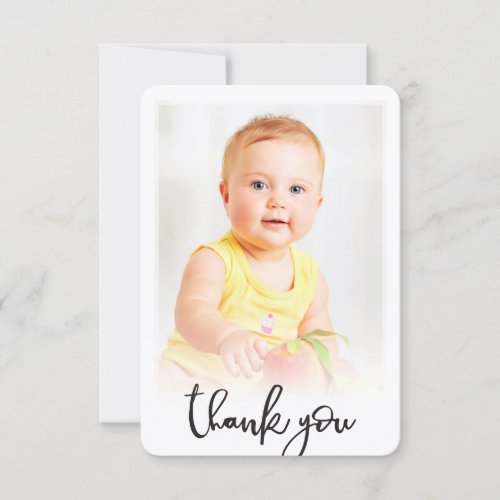 PHOTO THANK YOU casual hand lettered script text