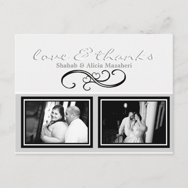 Photo Thank you Custom Note Postcard with Pictures (Front)