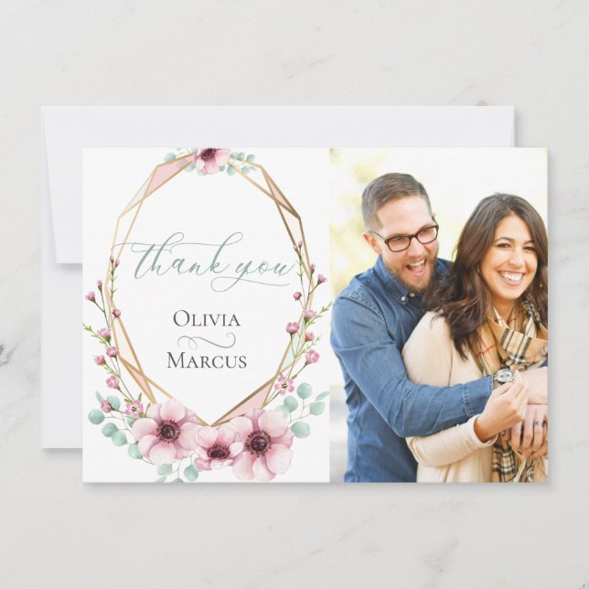 Photo Thank You  |  Fresh Spring Flowers Foliage Card (Front)