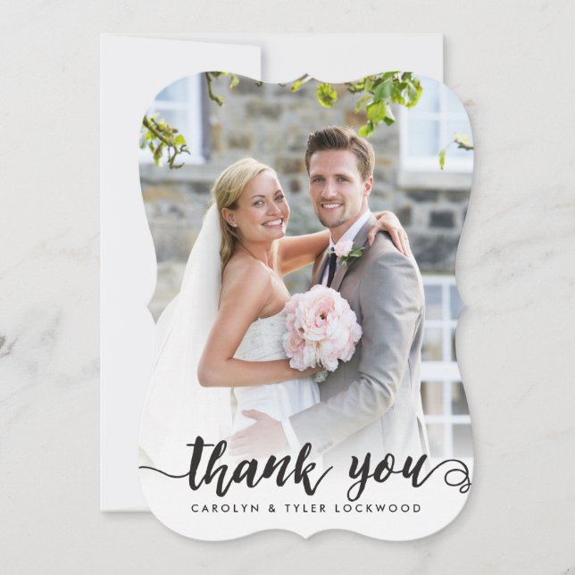 PHOTO THANK YOU hand drawn script type overlay (Front)
