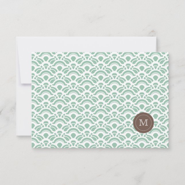 Photo Thank You Light Jade Pattern & Monogram (Front)