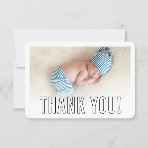 PHOTO THANK YOU modern bold outline overlay black