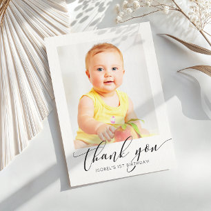 PHOTO THANK YOU modern calligraphy script polariod Card