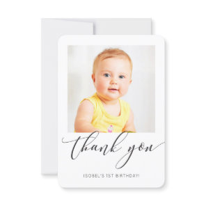 PHOTO THANK YOU modern calligraphy script writing Card