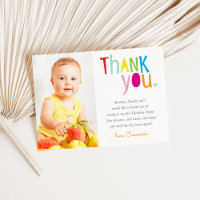 PHOTO THANK YOU modern colorful rainbow typography