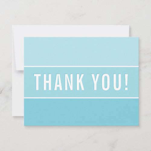 PHOTO THANK YOU modern ombre turquoise blue