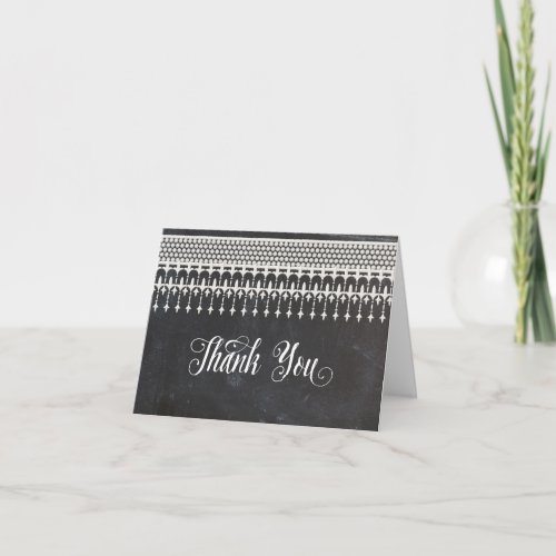 Photo Thank You Notes Rustic Vintage Lace Chalk