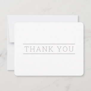 PHOTO THANK YOU simple modern type silver gray Card