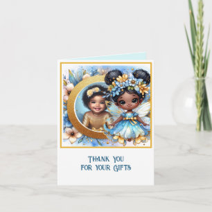 PHOTO Thank You Teal Gold Black Fairy Princess Card