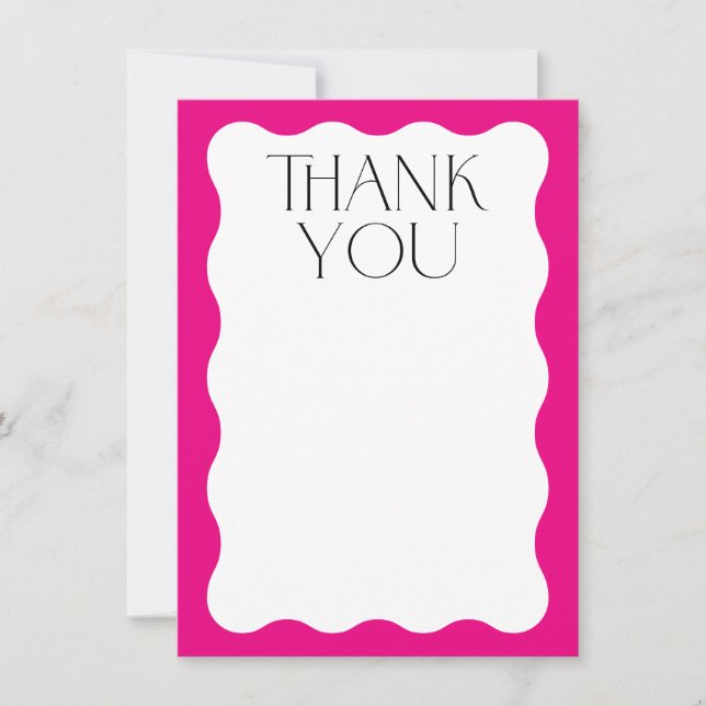 PHOTO THANK YOU trendy elegant serif hot pink (Front)