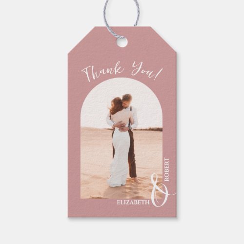 Photo Thank You Wedding Dusty Rose Gift Tags
