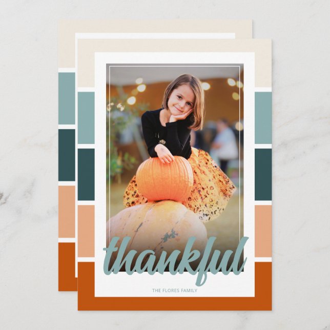 Photo Thanksgiving Greeting Card Dinner Invitation (Front/Back)