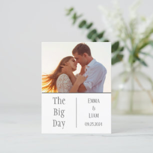 Photo The Big Day Personalized Save the Date Announcement Postcard