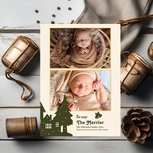 Photo The More The Merrier Birth  Holiday Card