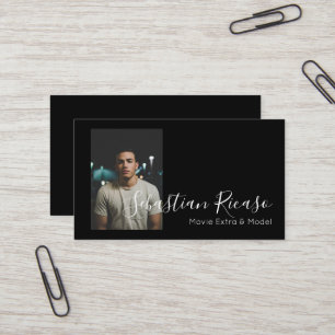 Photo Themed Black and White Personalized Business Card