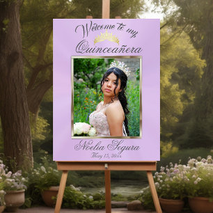 Photo & Tiara Quinceanera Welcome - Lavender Foam Board
