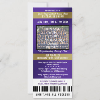 Photo Ticket Class Reunion Invitation