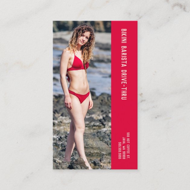 Photo Tidepool Bikini Barista Double Number Coffee Loyalty Card