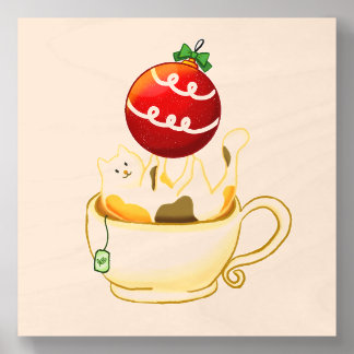 Photo Tile chrismast party tea cat